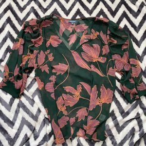 Modcloth Half Sleeve Floral Top